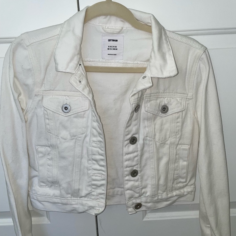 Cotton On white denim jacket (crop jacket)